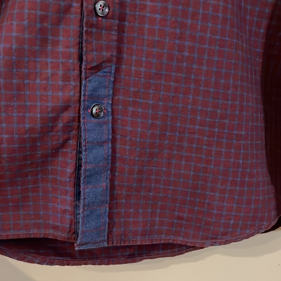 32 Bar Blues Red and Blue Checkered Button Down Size Medium - Picture 7 of 14